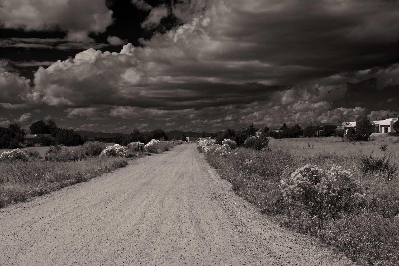 Road disappears into the horizon, photography.